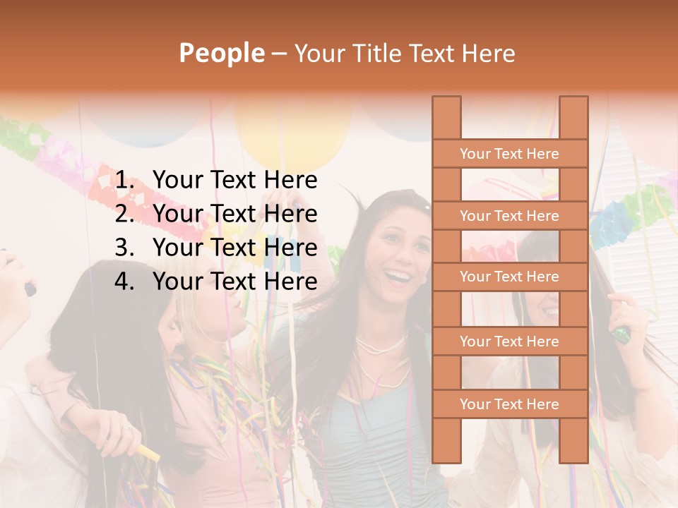 Confetti Smiling Blond PowerPoint Template