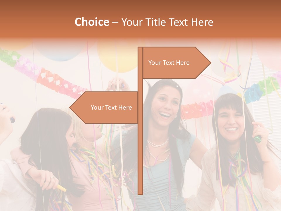 Confetti Smiling Blond PowerPoint Template