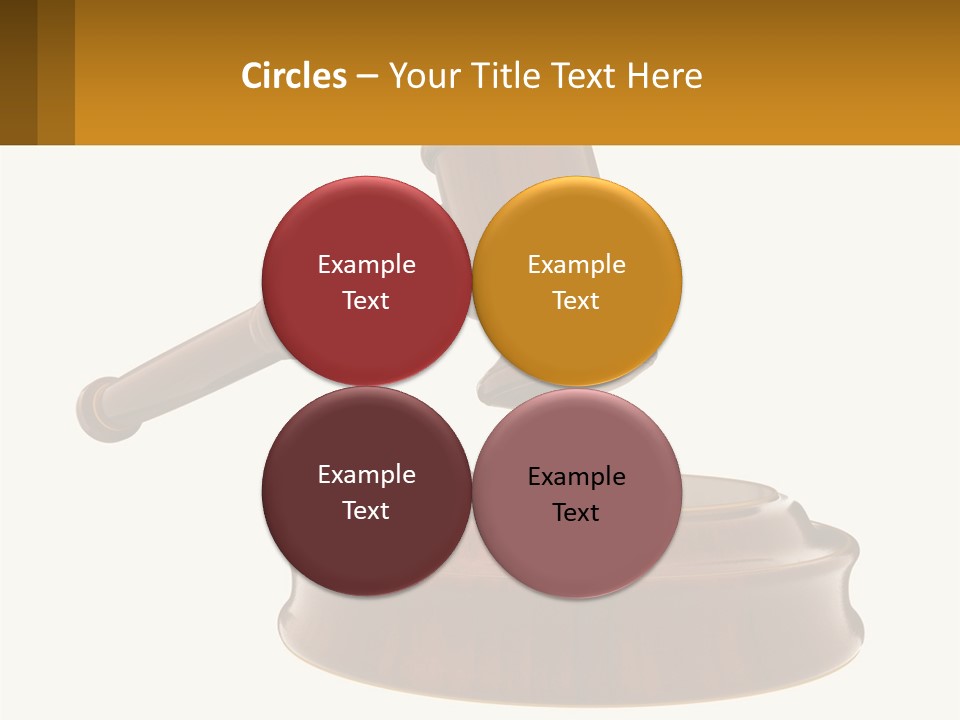 A Wooden Judge's Hammer Hitting A Wooden Table PowerPoint Template