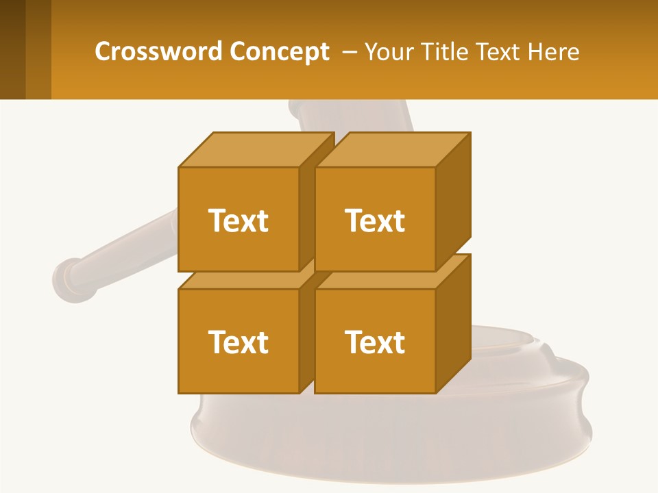A Wooden Judge's Hammer Hitting A Wooden Table PowerPoint Template
