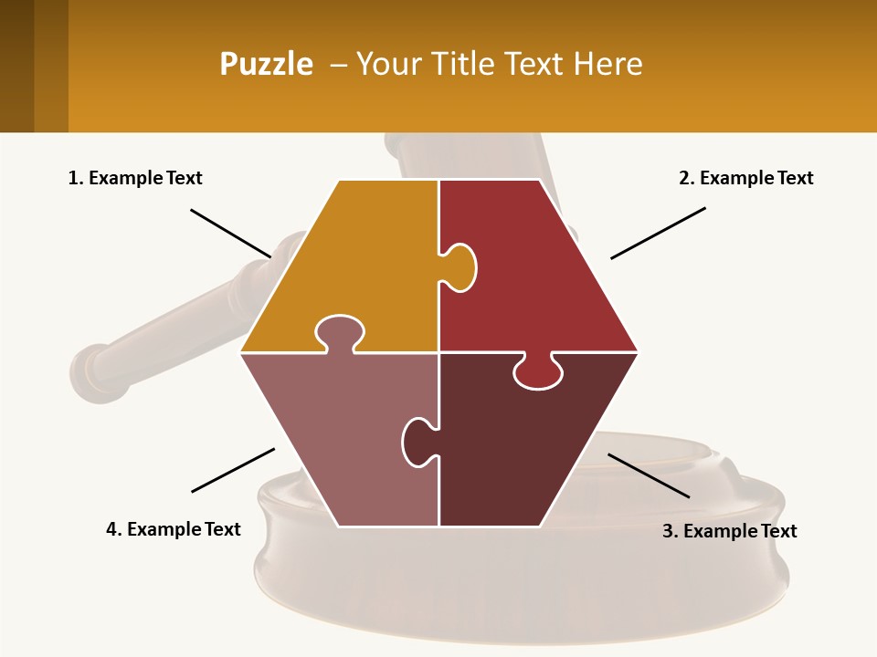 A Wooden Judge's Hammer Hitting A Wooden Table PowerPoint Template