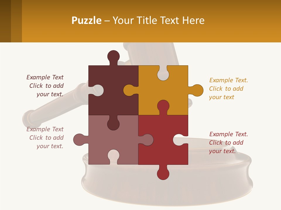 A Wooden Judge's Hammer Hitting A Wooden Table PowerPoint Template