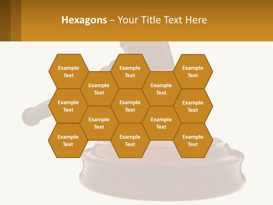 A Wooden Judge's Hammer Hitting A Wooden Table PowerPoint Template