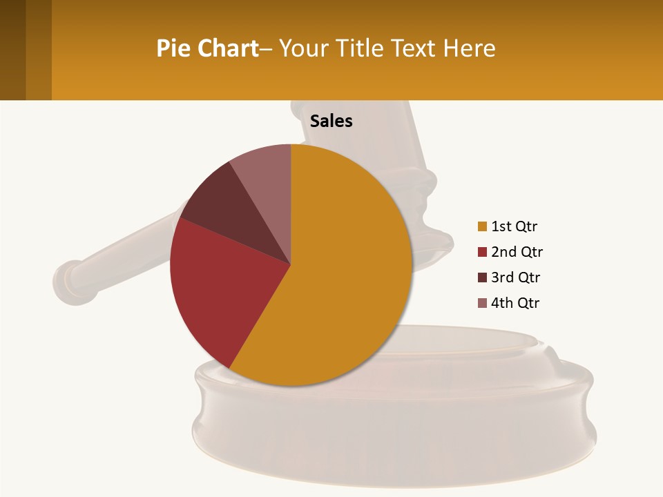 A Wooden Judge's Hammer Hitting A Wooden Table PowerPoint Template