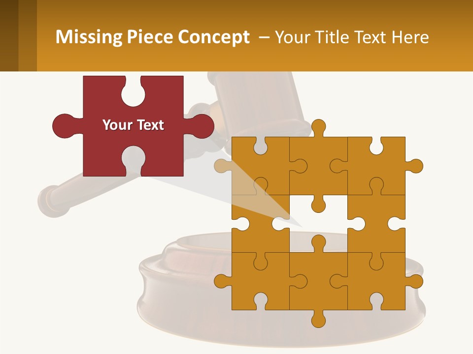 A Wooden Judge's Hammer Hitting A Wooden Table PowerPoint Template