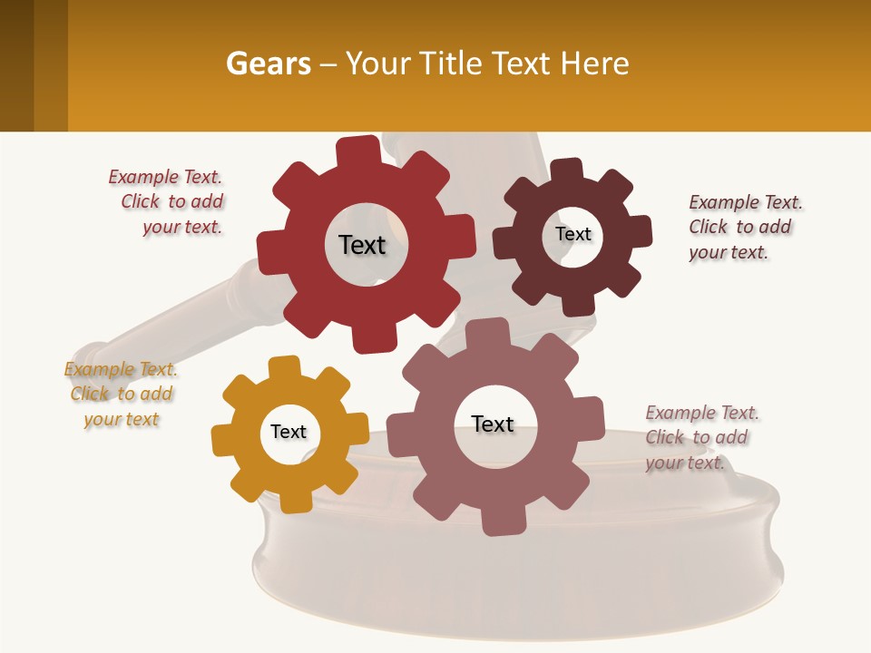 A Wooden Judge's Hammer Hitting A Wooden Table PowerPoint Template