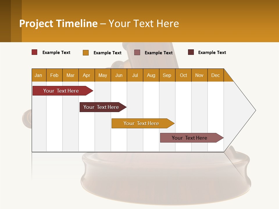 A Wooden Judge's Hammer Hitting A Wooden Table PowerPoint Template
