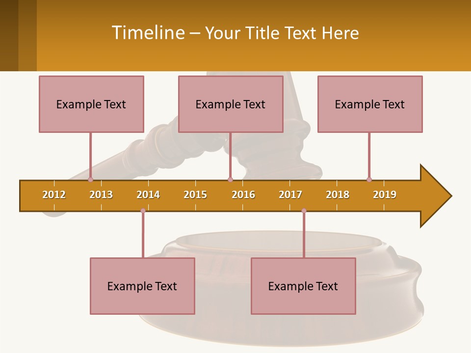 A Wooden Judge's Hammer Hitting A Wooden Table PowerPoint Template