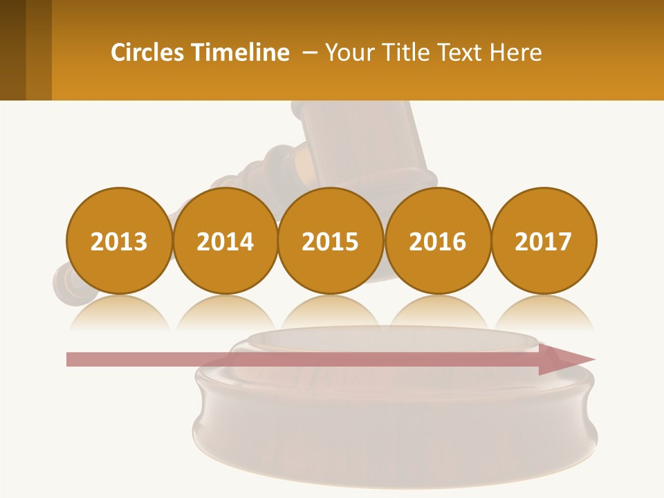 A Wooden Judge's Hammer Hitting A Wooden Table PowerPoint Template