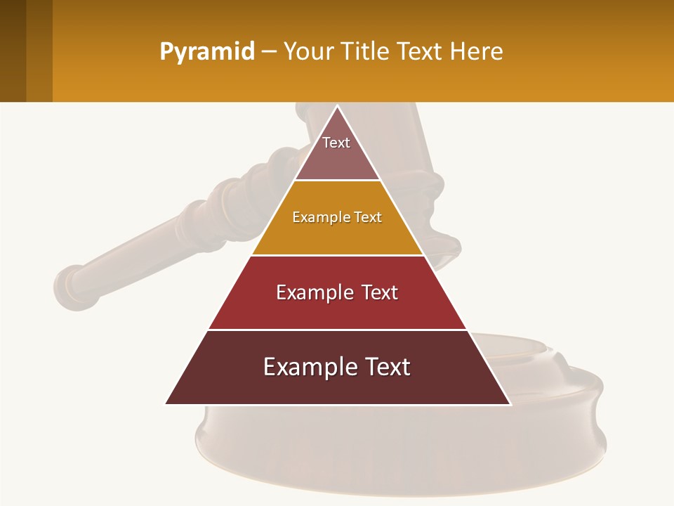 A Wooden Judge's Hammer Hitting A Wooden Table PowerPoint Template