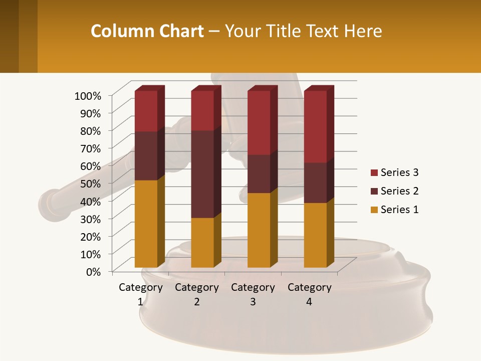 A Wooden Judge's Hammer Hitting A Wooden Table PowerPoint Template