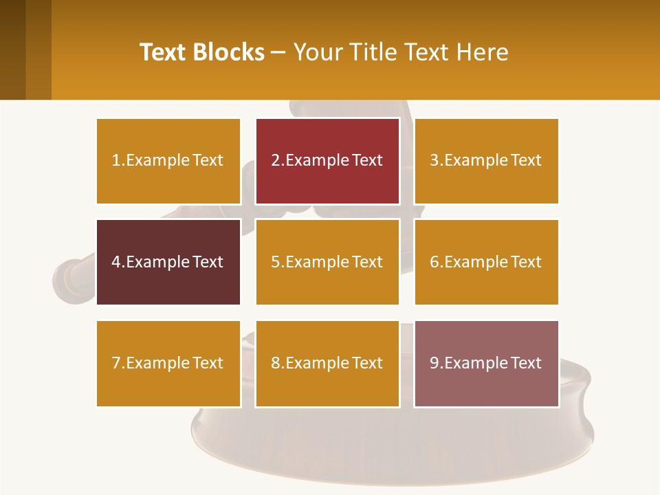 A Wooden Judge's Hammer Hitting A Wooden Table PowerPoint Template