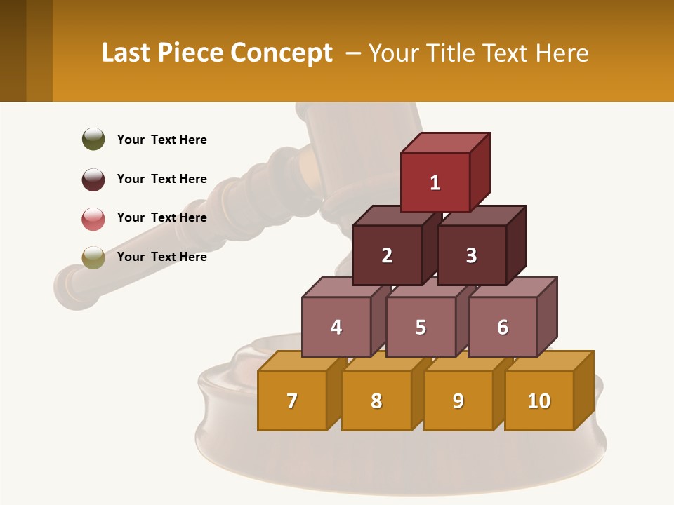 A Wooden Judge's Hammer Hitting A Wooden Table PowerPoint Template