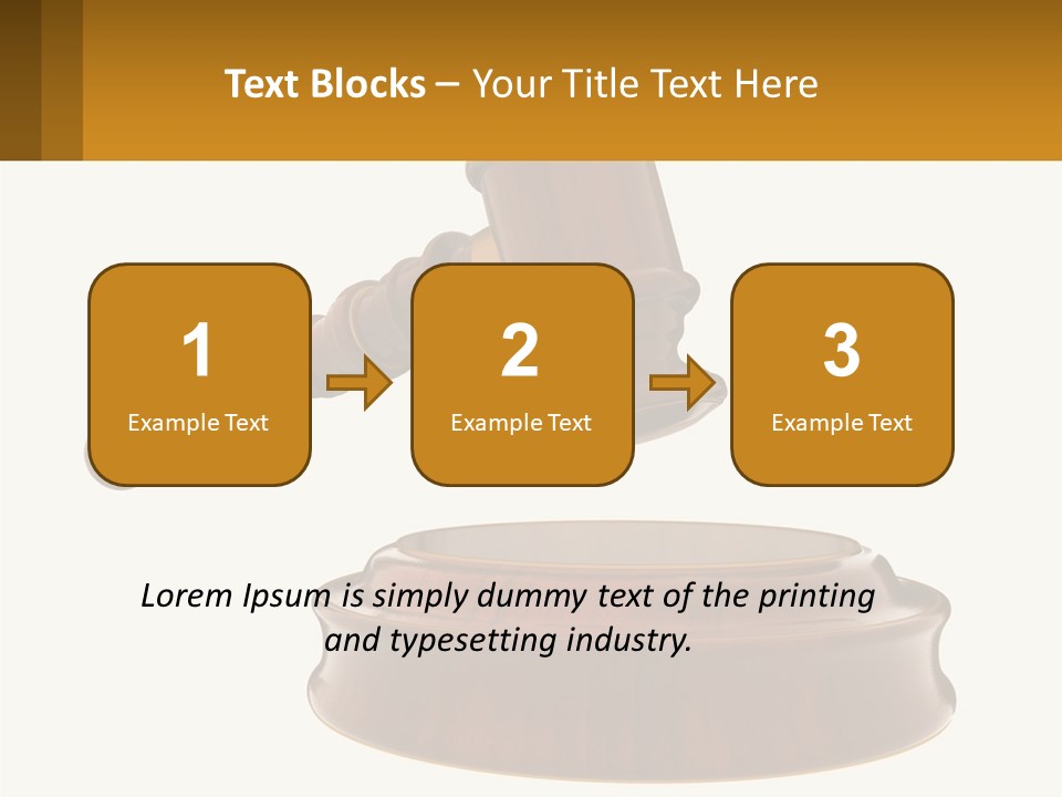 A Wooden Judge's Hammer Hitting A Wooden Table PowerPoint Template