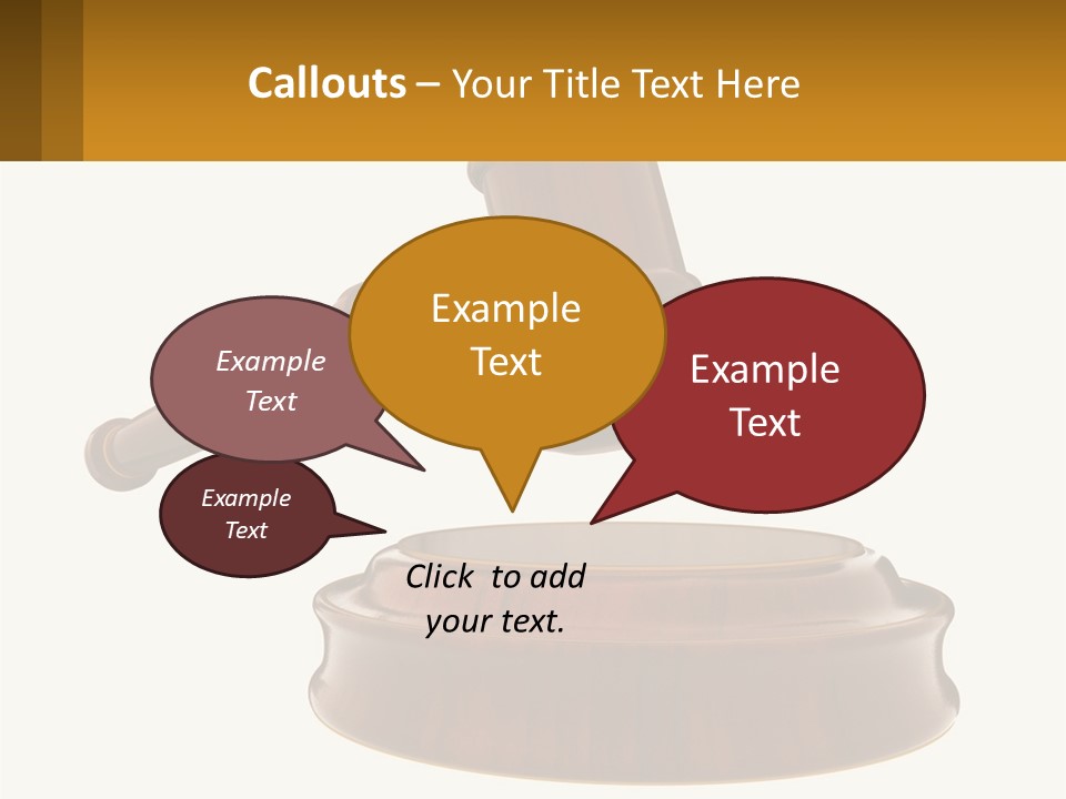 A Wooden Judge's Hammer Hitting A Wooden Table PowerPoint Template