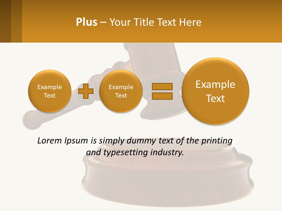 A Wooden Judge's Hammer Hitting A Wooden Table PowerPoint Template