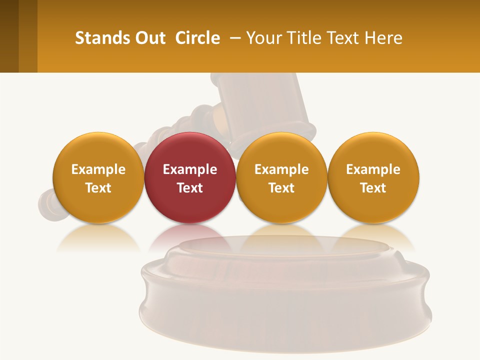 A Wooden Judge's Hammer Hitting A Wooden Table PowerPoint Template