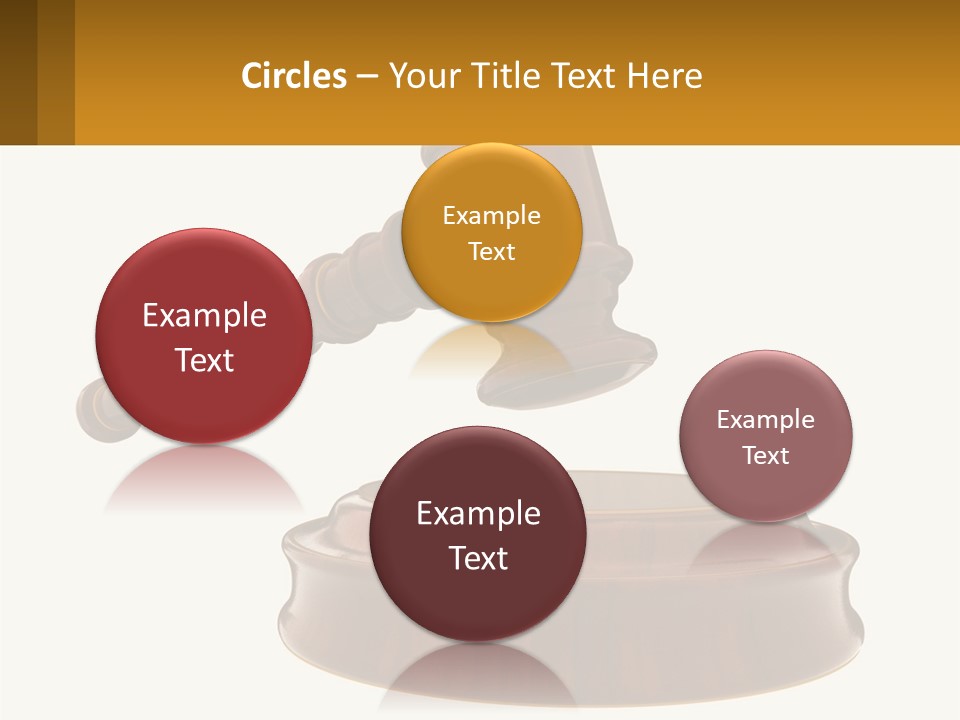 A Wooden Judge's Hammer Hitting A Wooden Table PowerPoint Template