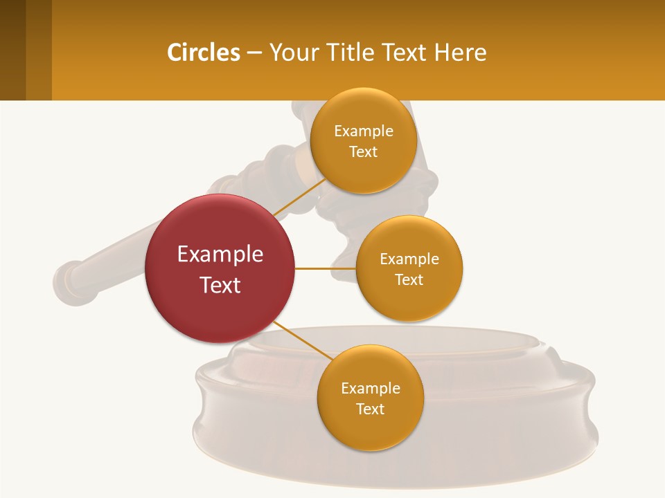 A Wooden Judge's Hammer Hitting A Wooden Table PowerPoint Template