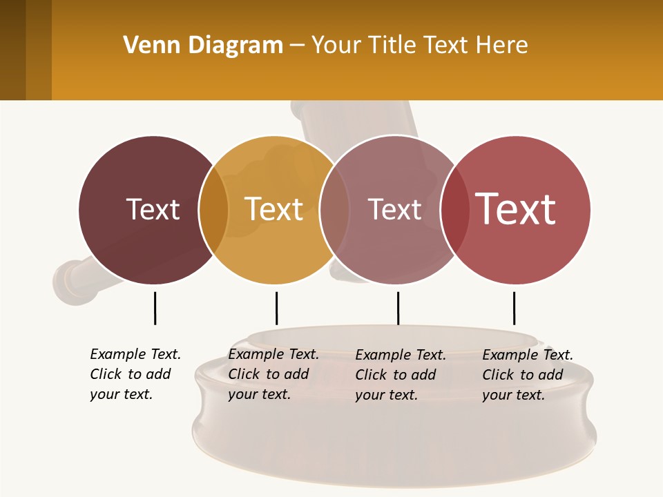 A Wooden Judge's Hammer Hitting A Wooden Table PowerPoint Template