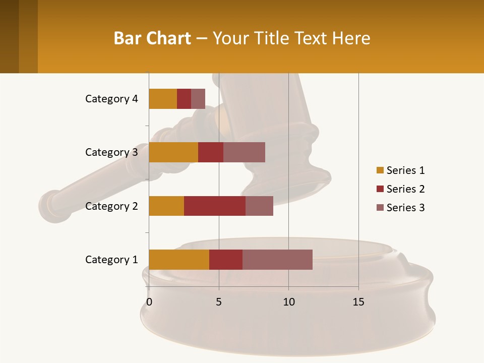 A Wooden Judge's Hammer Hitting A Wooden Table PowerPoint Template