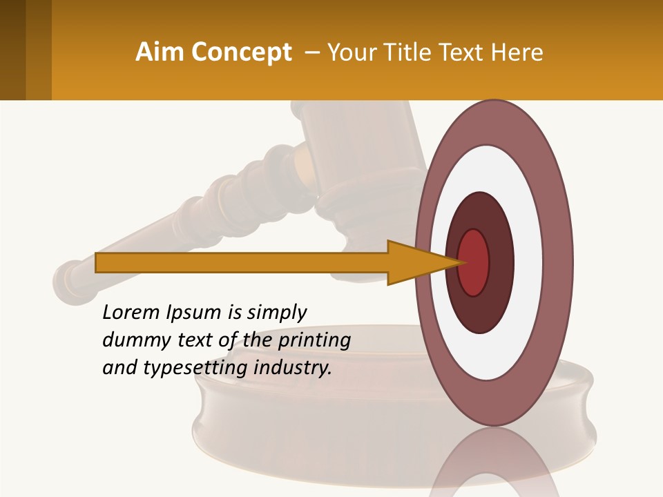 A Wooden Judge's Hammer Hitting A Wooden Table PowerPoint Template