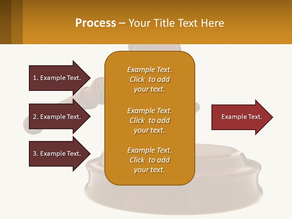 A Wooden Judge's Hammer Hitting A Wooden Table PowerPoint Template