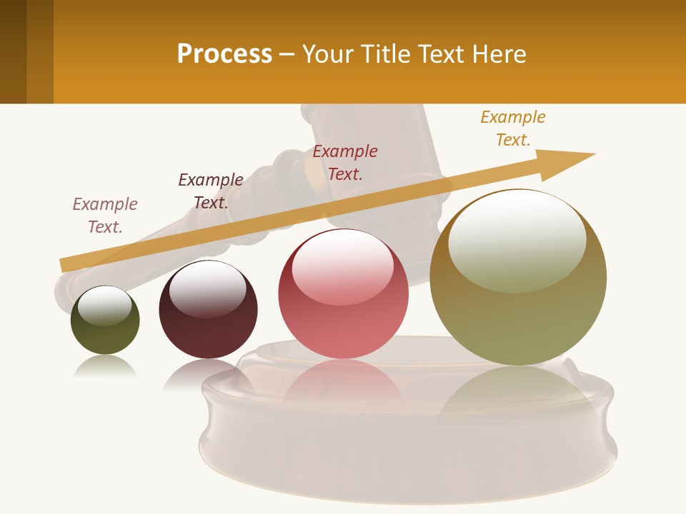 A Wooden Judge's Hammer Hitting A Wooden Table PowerPoint Template