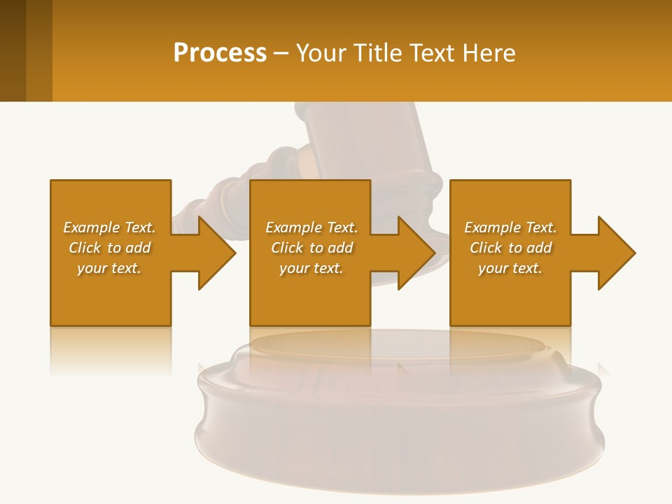 A Wooden Judge's Hammer Hitting A Wooden Table PowerPoint Template