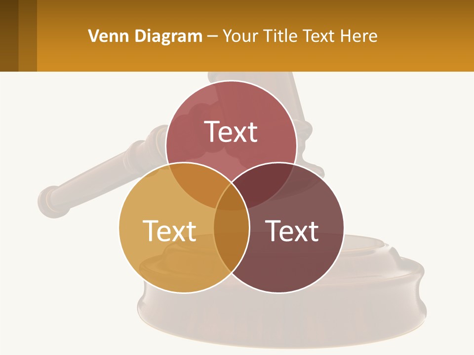 A Wooden Judge's Hammer Hitting A Wooden Table PowerPoint Template