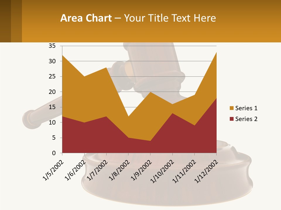 A Wooden Judge's Hammer Hitting A Wooden Table PowerPoint Template