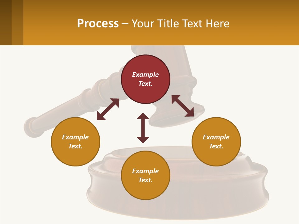 A Wooden Judge's Hammer Hitting A Wooden Table PowerPoint Template