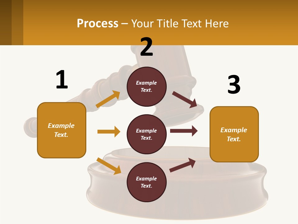A Wooden Judge's Hammer Hitting A Wooden Table PowerPoint Template