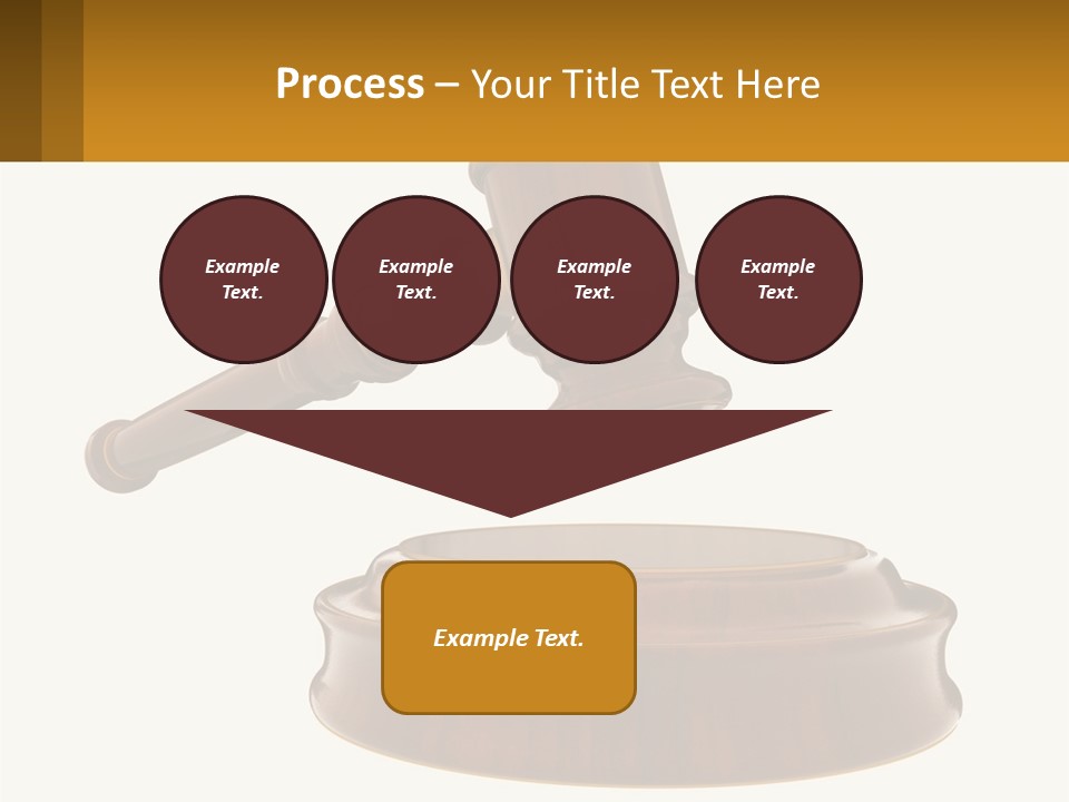 A Wooden Judge's Hammer Hitting A Wooden Table PowerPoint Template
