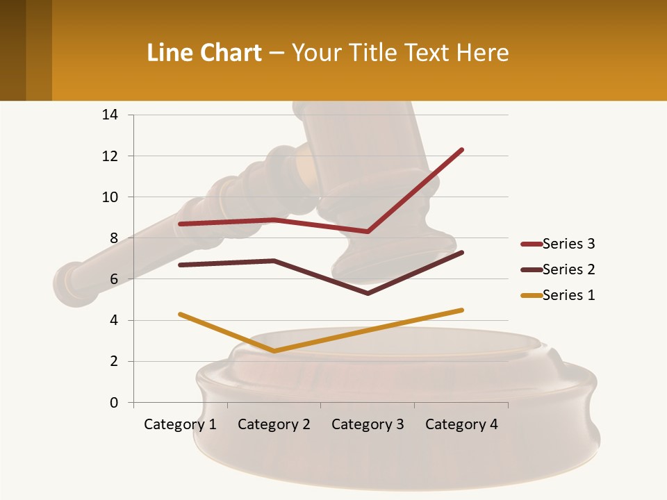 A Wooden Judge's Hammer Hitting A Wooden Table PowerPoint Template