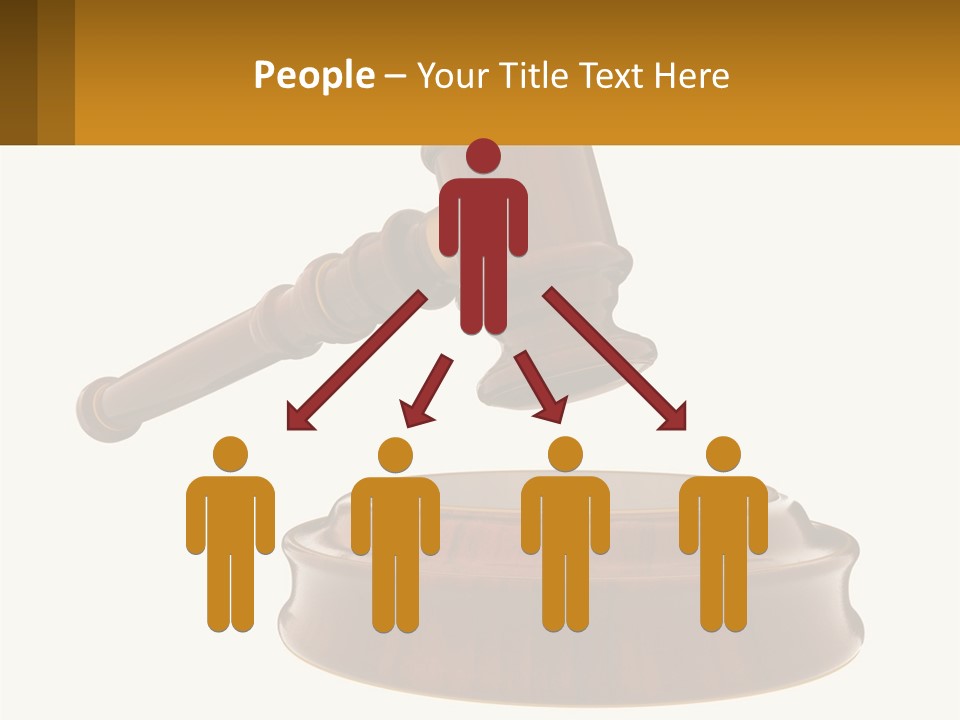 A Wooden Judge's Hammer Hitting A Wooden Table PowerPoint Template