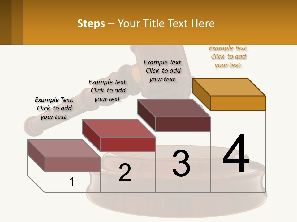 A Wooden Judge's Hammer Hitting A Wooden Table PowerPoint Template