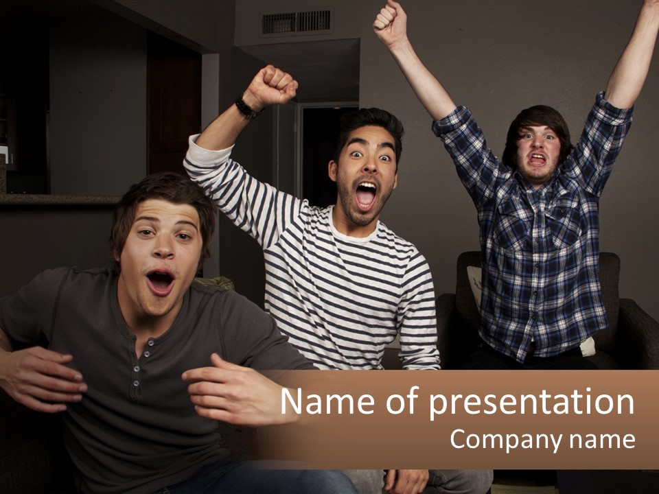 Attractive Multiracial Television PowerPoint Template