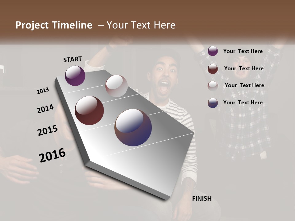 Attractive Multiracial Television PowerPoint Template