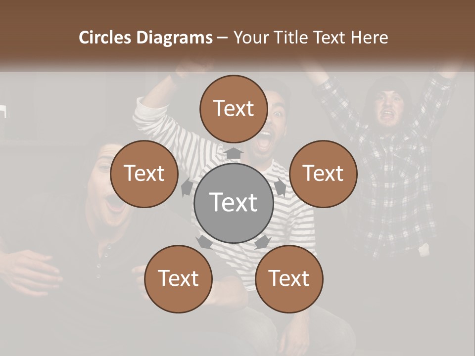 Attractive Multiracial Television PowerPoint Template