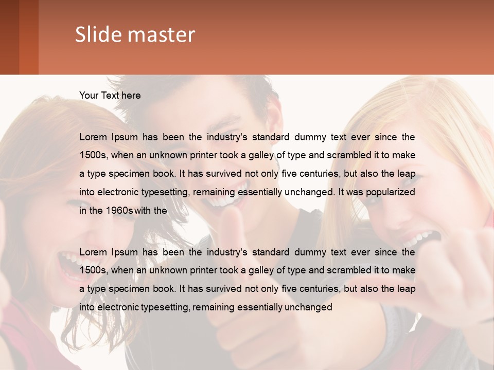 A Group Of Young People Pointing At The Camera PowerPoint Template