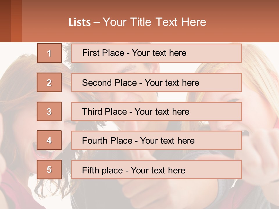A Group Of Young People Pointing At The Camera PowerPoint Template