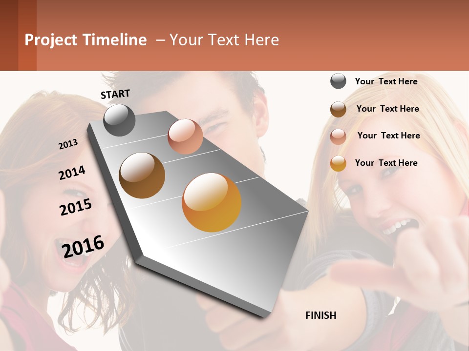A Group Of Young People Pointing At The Camera PowerPoint Template