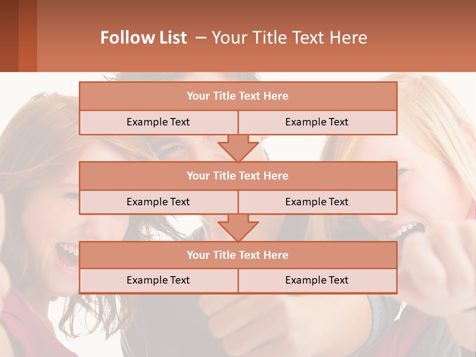 A Group Of Young People Pointing At The Camera PowerPoint Template