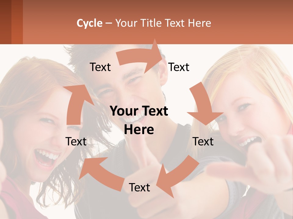 A Group Of Young People Pointing At The Camera PowerPoint Template