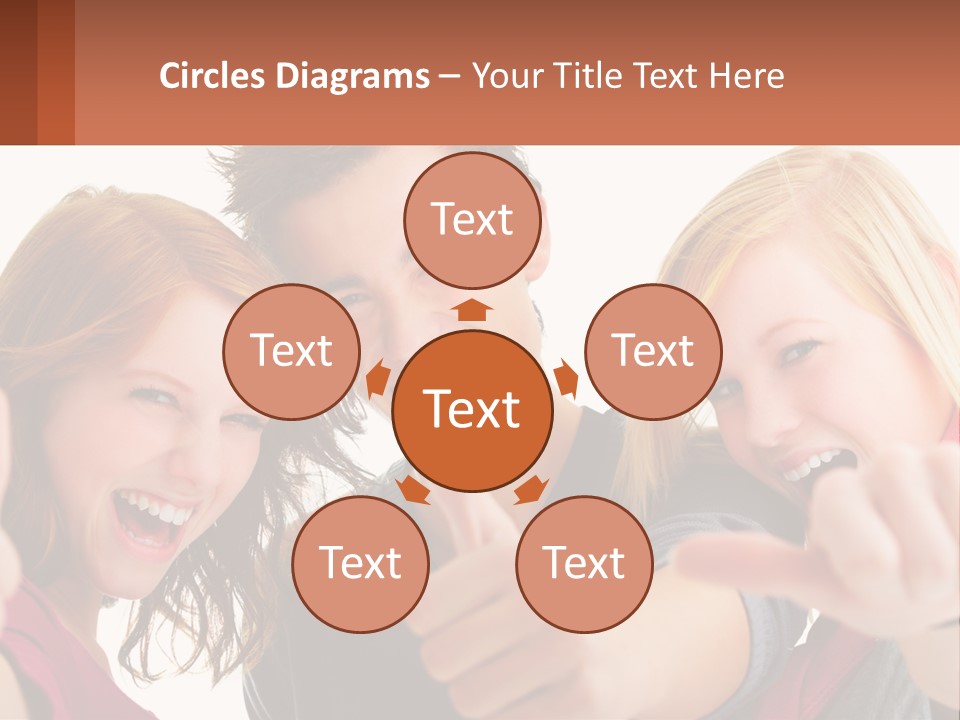 A Group Of Young People Pointing At The Camera PowerPoint Template