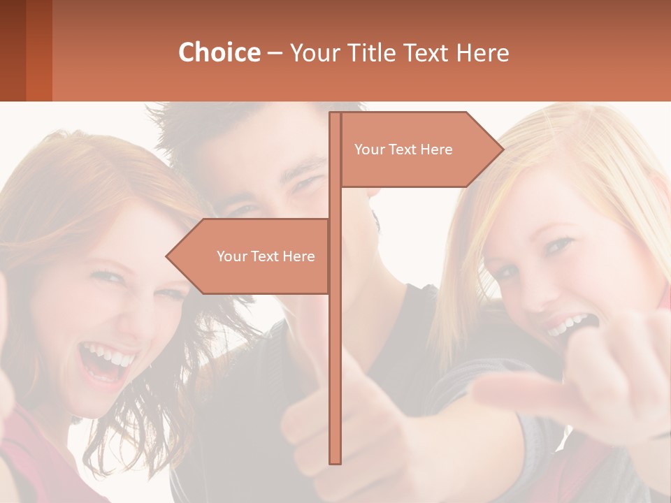 A Group Of Young People Pointing At The Camera PowerPoint Template