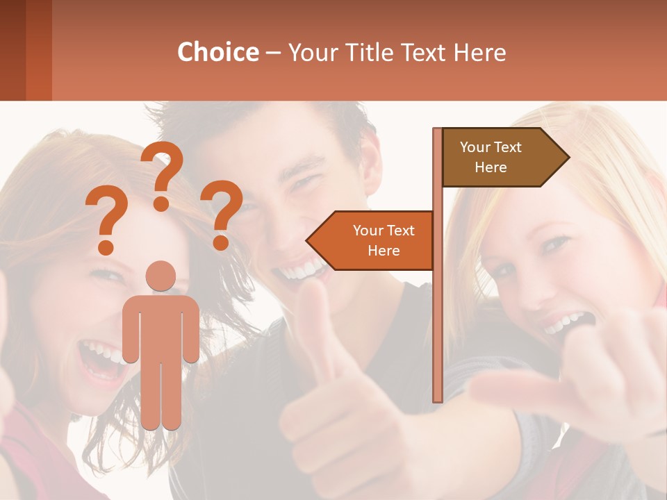 A Group Of Young People Pointing At The Camera PowerPoint Template