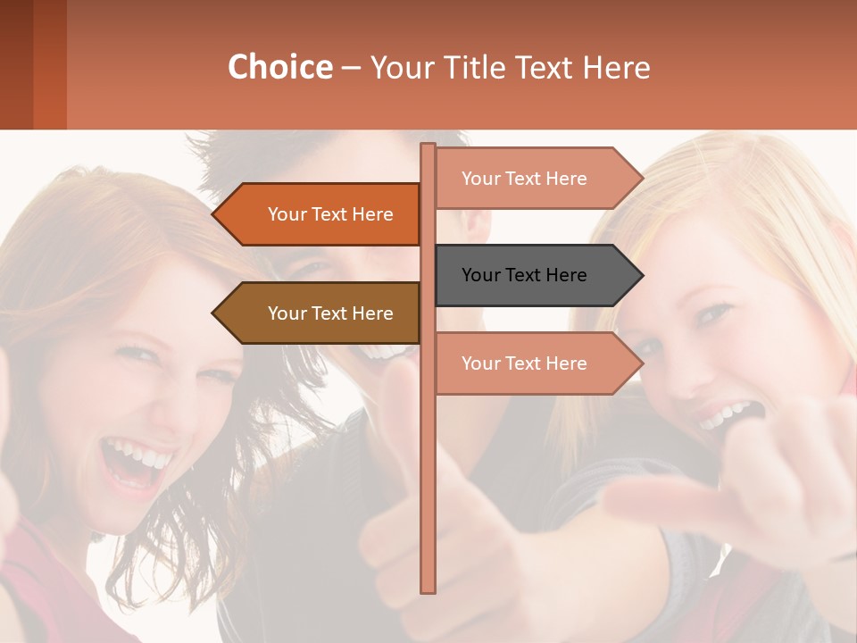 A Group Of Young People Pointing At The Camera PowerPoint Template
