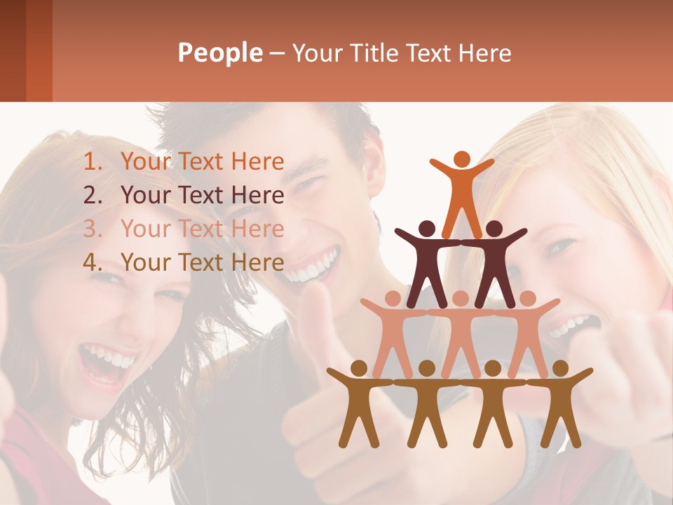 A Group Of Young People Pointing At The Camera PowerPoint Template